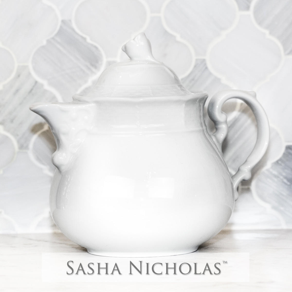 Wetherill-lawless Weave Simply White Teapot, Wetherill-Lawless Weave Simply White Teapot, Sasha Nicholas