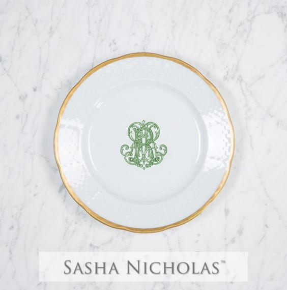 Sundius-roche Weave 24k Gold Salad Plate, Sundius-Roche Weave 24K Gold Salad Plate, Sasha Nicholas