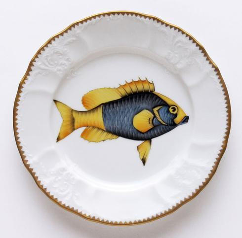 Antique Fish Blue/yellow Salad Plate, ANNDVC-517, Sasha Nicholas