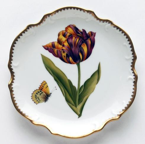 Old Master Tulips Purple, Yellow, & Orange Tulip Bread & Butter Plate, ANNDVC-1314, Sasha Nicholas