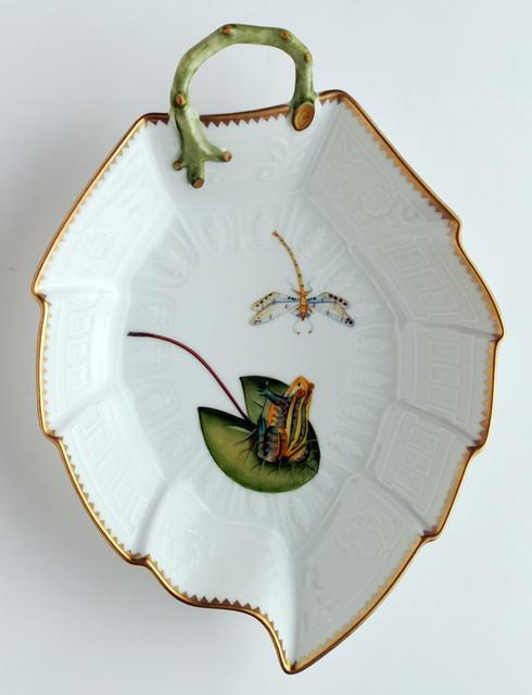 Seascape Waterlily Frog On Lily Pad Leaf Dish, ANNDVC-588, Sasha Nicholas