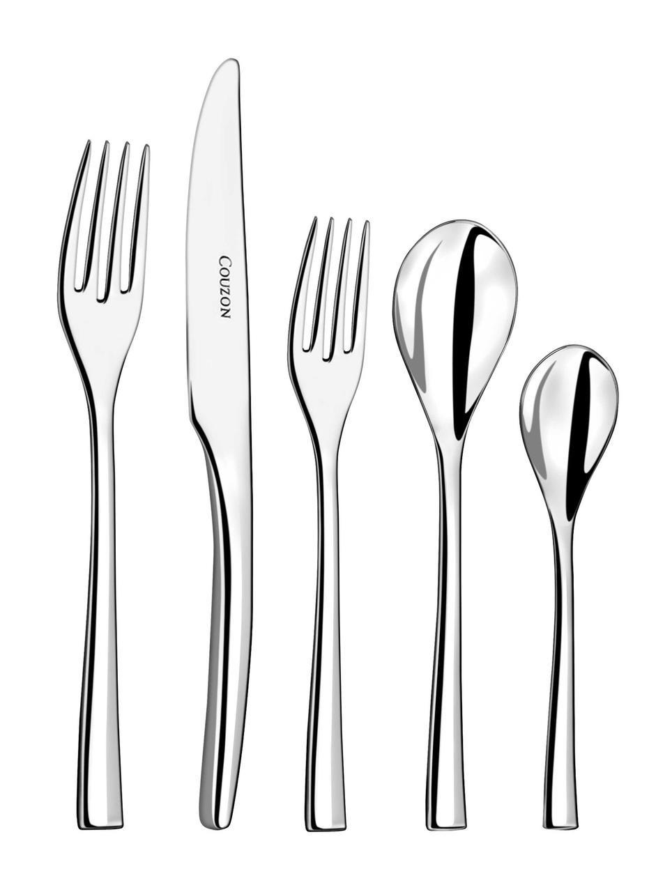 Silver Plated Flatware Steel Five Piece Place Setting, COUDVC-179401, Sasha Nicholas