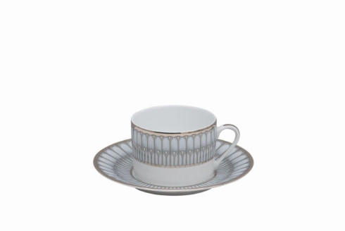 Arcades Grey & Platinum Tea Saucer, DESBIA-030204, Sasha Nicholas