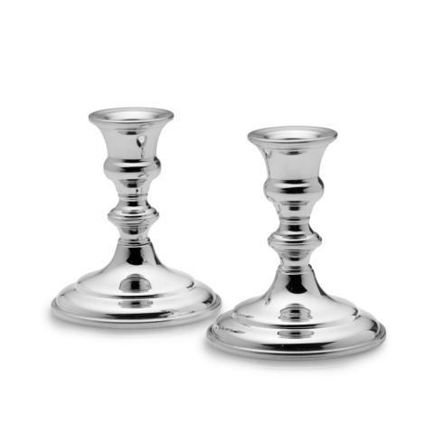 Pewter Home And Tabletop Small Candlesticks, 4 1/2" Pair, EMPLBD-837, Sasha Nicholas