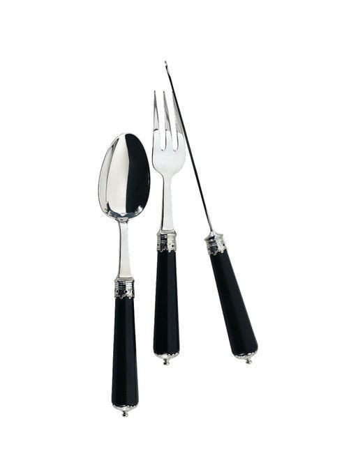 Sterling Silver Flatware Conde Aramis Ebony Desser Fork, ERCRSL-F630101-05, Sasha Nicholas