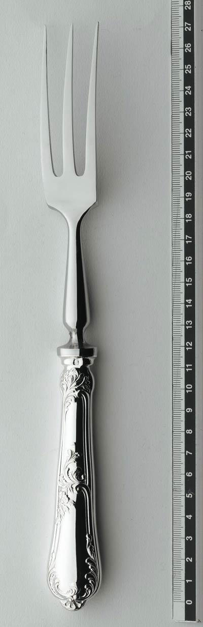 Sterling Silver Flatware Rocaille Carving Fork, ERCRSL-F630720-45, Sasha Nicholas