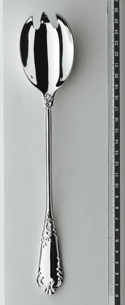 Sterling Silver Flatware Rocaille Salad Serving Fork, ERCRSL-F630720-44, Sasha Nicholas