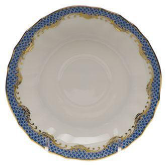 Fish Scale Blue Canton Saucer - Blue