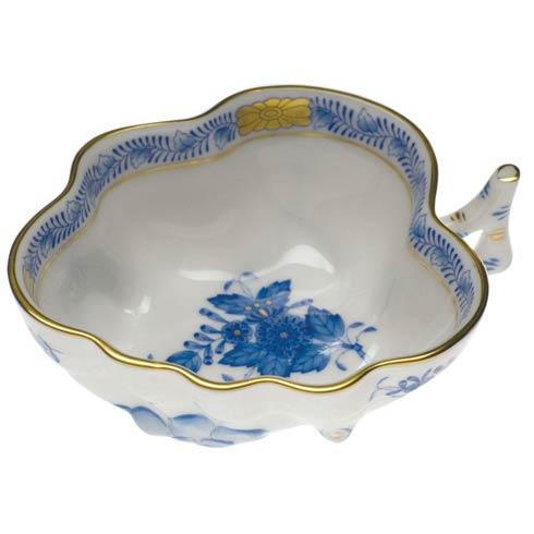 Chinese Bouquet Blue Deep Leaf Dish 4" L X 3" W