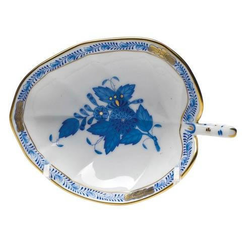 Chinese Bouquet Blue Leaf Tray 4.5" L X 3" W