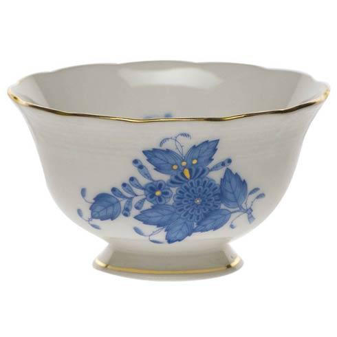 Chinese Bouquet Blue Open Sugar Bowl 3" D 1.5" H
