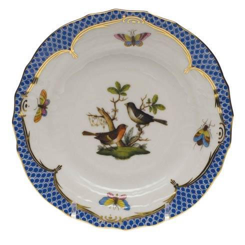 Rothschild Bird Blue Border Bread & Butter Plate - Mo 05, HERHRD-RO-EB-01515-0-05, Sasha Nicholas