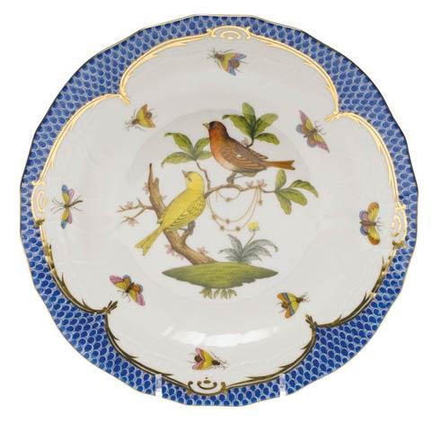 Rothschild Bird Blue Border Dessert Plate - Motif 06, HERHRD-RO-EB-01520-0-06, Sasha Nicholas