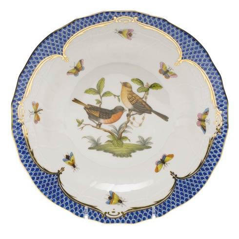 Rothschild Bird Blue Border Dessert Plate - Motif 09, HERHRD-RO-EB-01520-0-09, Sasha Nicholas