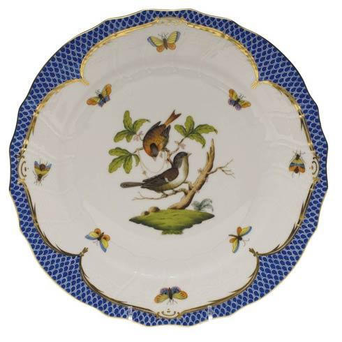 Rothschild Bird Blue Border Dinner Plate - Motif 04, HERHRD-RO-EB-01524-0-04, Sasha Nicholas