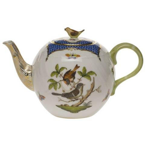 Rothschild Bird Blue Border Tea Pot W/Bird