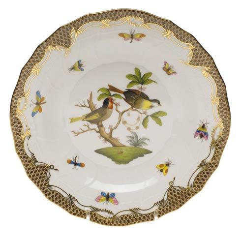 Rothschild Bird Brown Border Dessert Plate - Motif 11