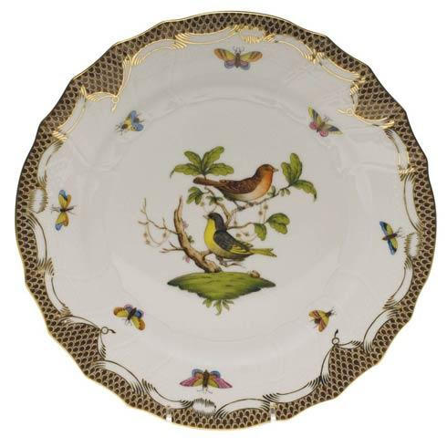 Rothschild Bird Brown Border Dinner Plate - Motif 03