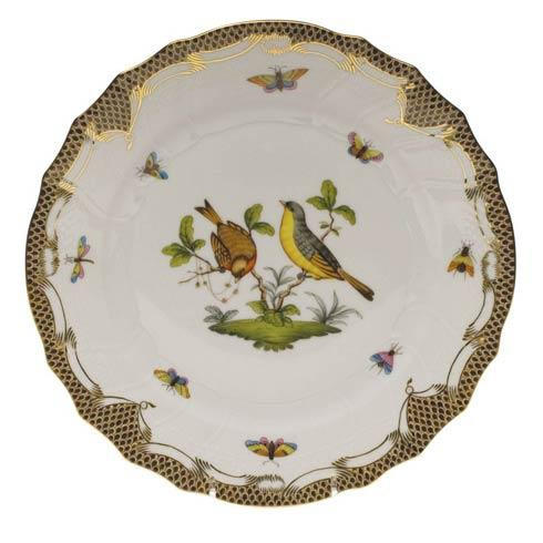 Rothschild Bird Brown Border Dinner Plate - Motif 07
