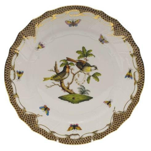 Rothschild Bird Brown Border Dinner Plate - Motif 11