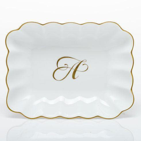 Decorative Dishes Oblong Dish with Monogram - Multicolor