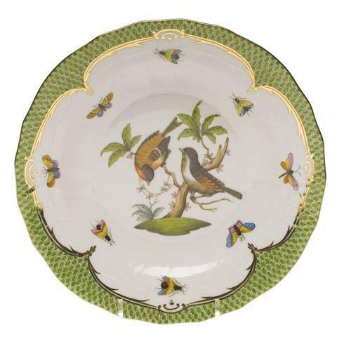 Rothschild Bird Green Border Dessert Plate - Motif 12