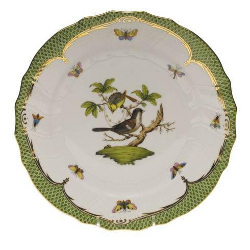 Rothschild Bird Green Border Dinner Plate - Motif 01, HERHRD-RO-EV-01524-0-01, Sasha Nicholas