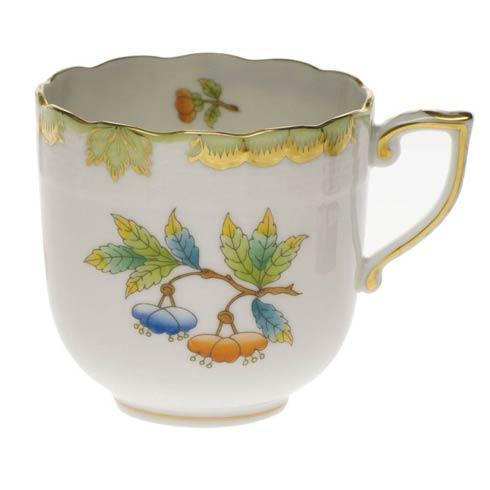 Queen Victoria Green Border Mocha Cup