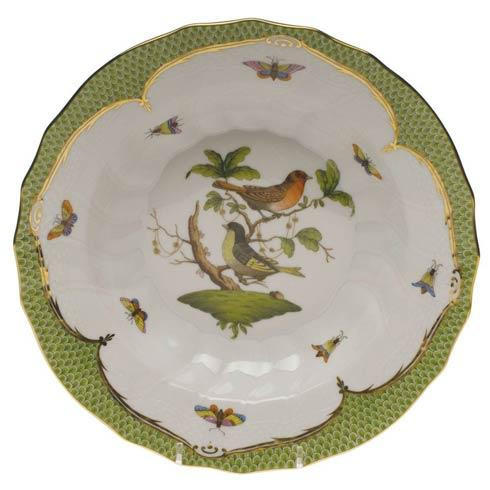 Rothschild Bird Green Border Rim Soup - Motif 03, HERHRD-RO-EV-01503-0-03, Sasha Nicholas