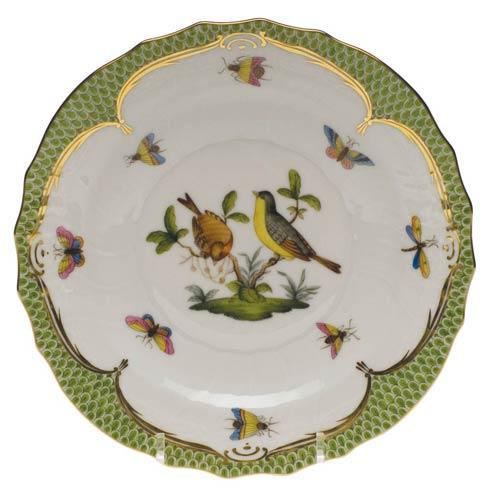 Rothschild Bird Green Border Salad Plate - Motif 07, HERHRD-RO-EV-01518-0-07, Sasha Nicholas
