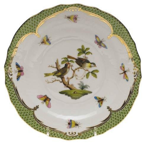 Rothschild Bird Green Border Salad Plate - Motif 11, HERHRD-RO-EV-01518-0-11, Sasha Nicholas