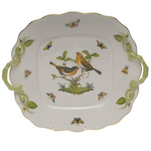 Rothschild Bird Original (no border) Square Cake Plate W/Handles