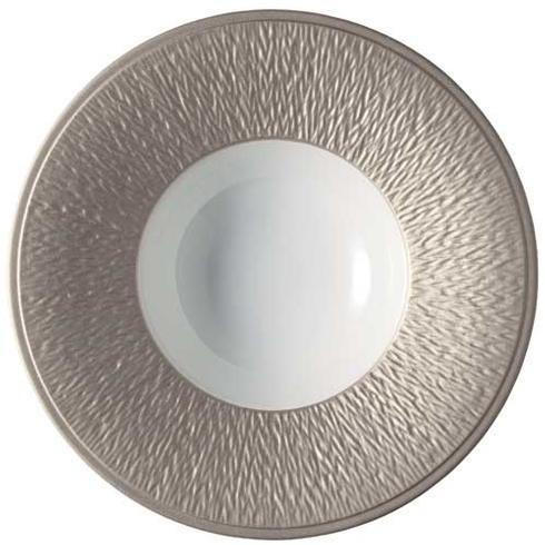 Mineral Irise Warm Grey Rim Soup Plate, RAYRSL-0340-23-250922, Sasha Nicholas