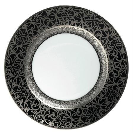 Tolede Black With Platinum Incrustation Dinner Plate, RAYRSL-0533-17-101027, Sasha Nicholas