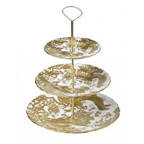 Aves Gold Gift Boxed 3 Tier Cake Stand, ROYDVC-GOAVB60842, Sasha Nicholas