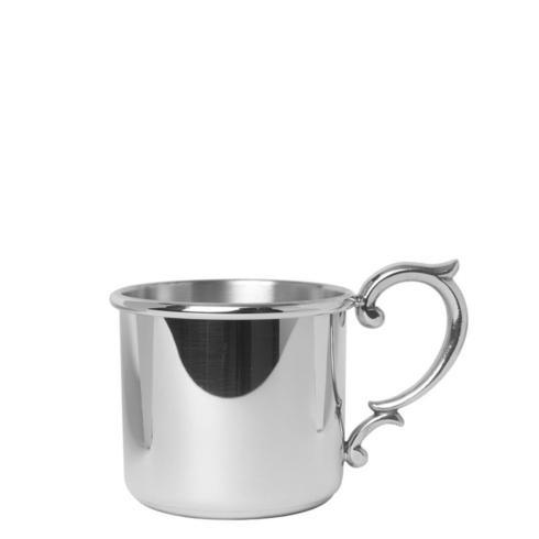 Pewter Baby Straight Baby Cup With Scroll Handle 5oz., SALSAL-SCSE-S, Sasha Nicholas