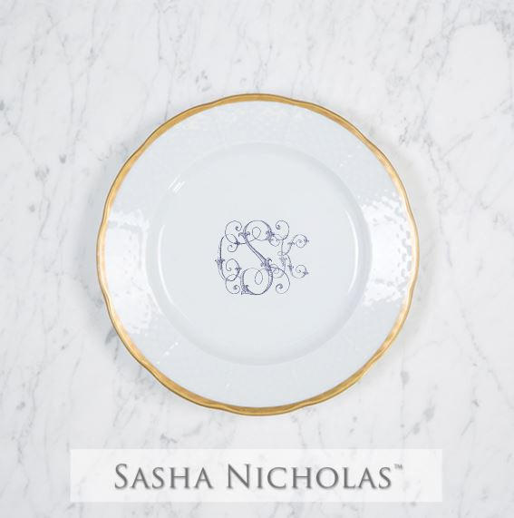 Mogavero-silliven Weave 24k Gold Salad Plate, Mogavero-Silliven Weave 24K Gold Salad Plate, Sasha Nicholas
