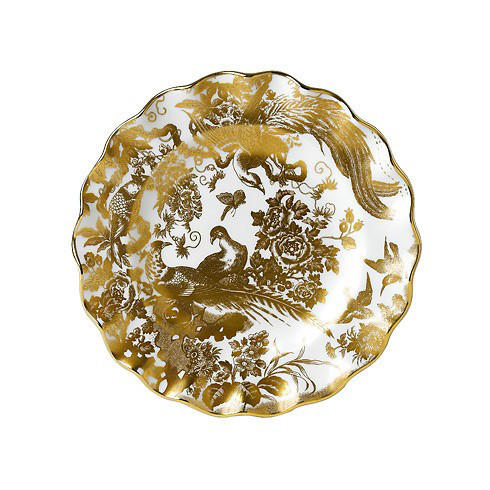 Aves Gold Gift Boxed Fluted Dessert Plate, ROYDVC-GOAVB00026, Sasha Nicholas