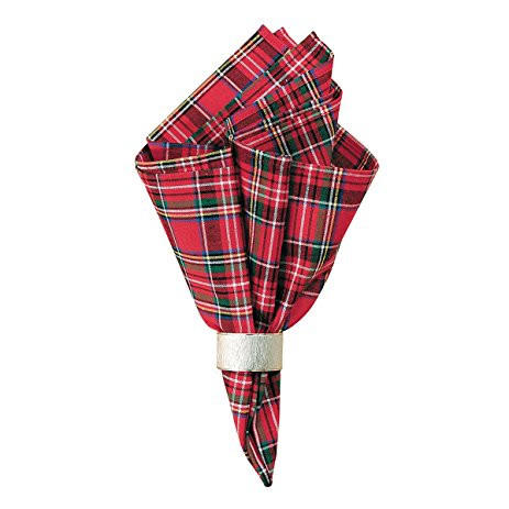 Cotton-munster Plaid Napkin Set Of 6, Red, Cotton-Munster Plaid Napkin Set of 6, Red, Sasha Nicholas