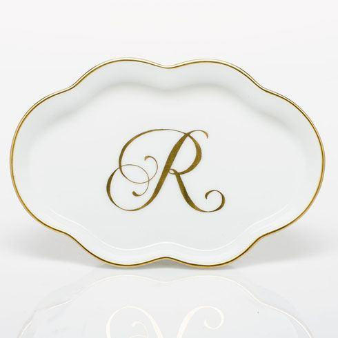 Decorative Dishes Scalloped Tray with Monogram - Multicolor [HERHRD-LINOR607705-0-R]