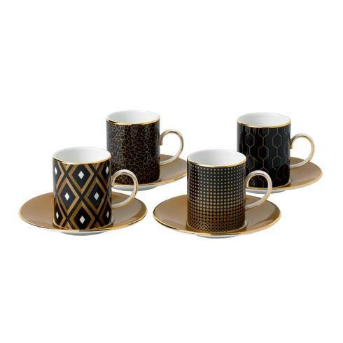 Gio Gold Accent Espresso Cup & Saucer Set/4 [wedwwr-40007553], WEDWWR-40007553, Sasha Nicholas