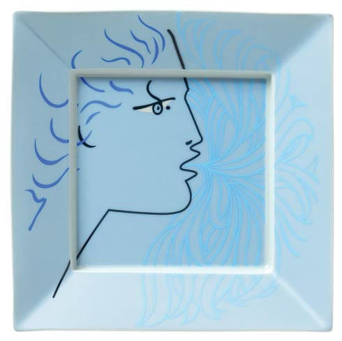 Jean Cocteau Blue Square Trinket Tray, RAYRSL-0661-33-600017, Sasha Nicholas