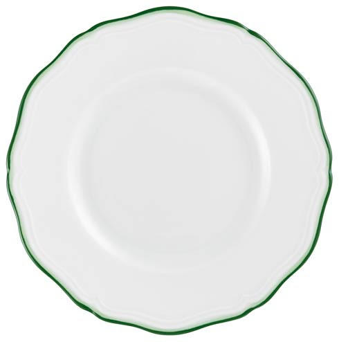 Touraine Double Filet Vert Green Rim Plate Flat [rayrsl-0663-01-101016], RAYRSL-0663-01-101016, Sasha Nicholas