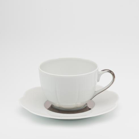 Nymphea Fleur't (flirt) Platinum Tea Saucer, ROYBIA-T200-NYM20460, Sasha Nicholas