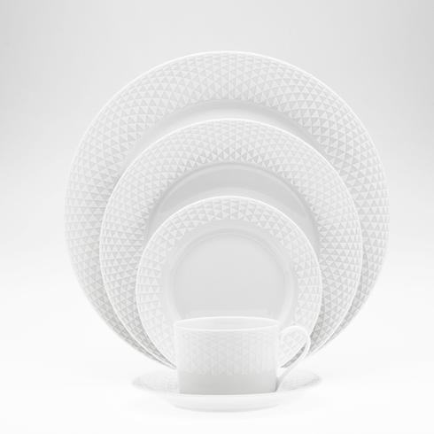 Recamier Diamonds White Soup/cereal Bowl Large, ROYBIA-A220-REC20471, Sasha Nicholas