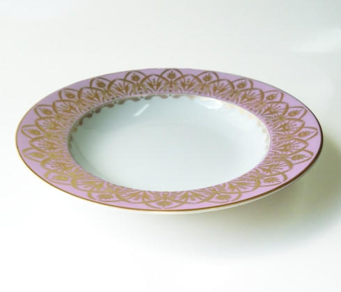 Recamier Oasis Purple Rim Soup Plate, ROYBIA-A235-REC20708, Sasha Nicholas