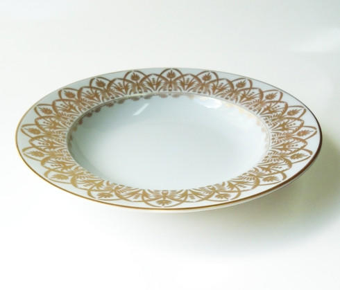 Recamier Oasis White Rim Soup Plate, ROYBIA-A235-REC20649, Sasha Nicholas