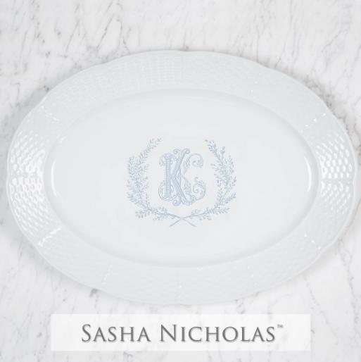 Bergwall-king Weave Oval Platter W Handwritten Message, Bergwall-King Weave Oval Platter w Handwritten Message, Sasha Nicholas