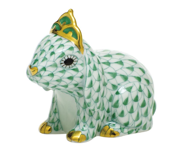 Figurines Bunnies Bunny with Tiara - Green