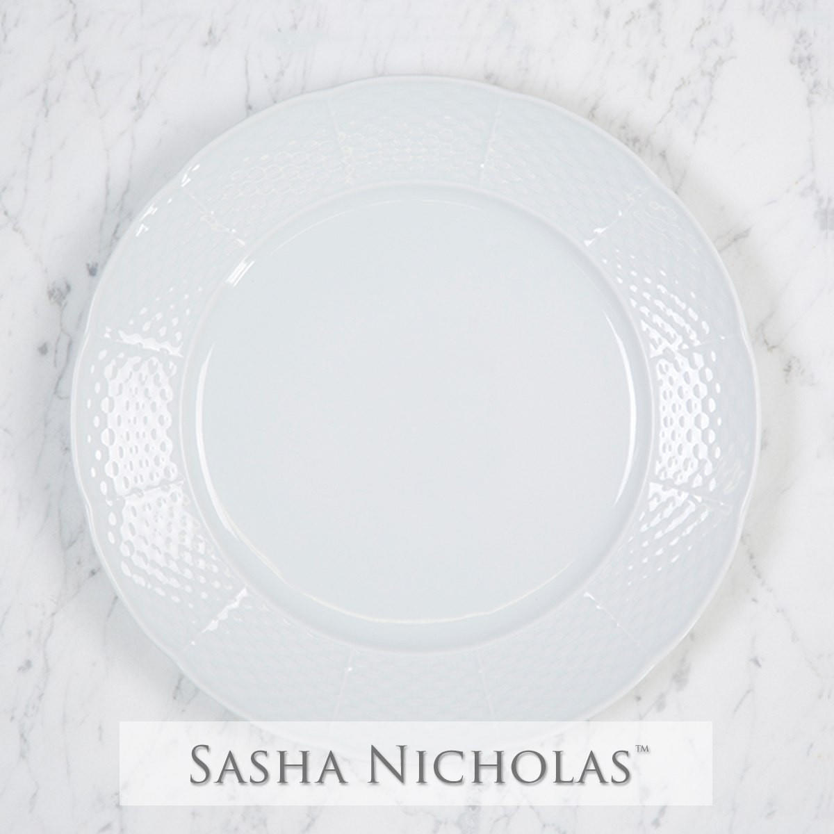 Schaberg-pope Weave Simply White Dinner Plate, Schaberg-Pope Weave Simply White Dinner Plate, Sasha Nicholas